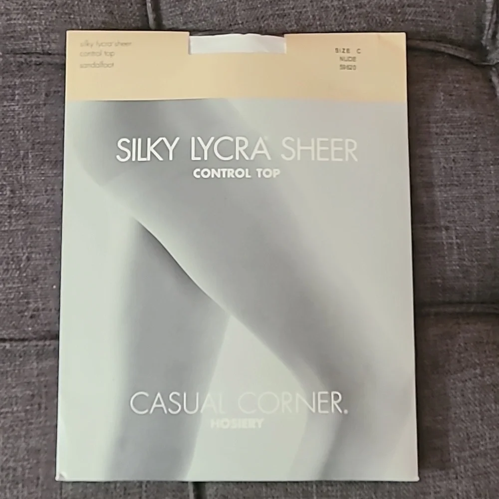 Nude Pantyhose Silky Lycra Sheer control top sandalfoot‎ hosiery